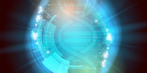 dna and medical and technology background. futuristic molecule structure presentation