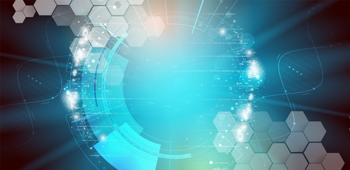 dna and medical and technology background. futuristic molecule structure presentation © kras99