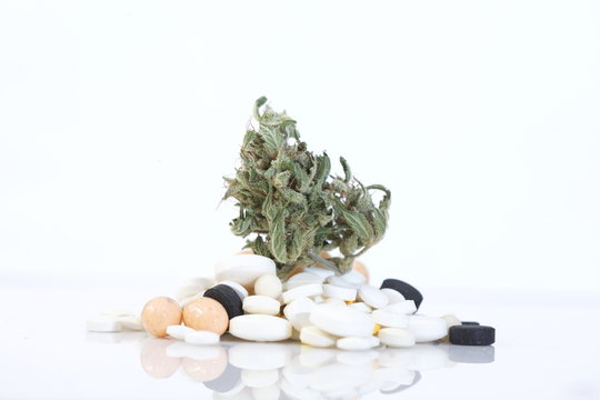 marijuana cannabismarijuana and cannabis. legal drug And tablets