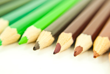 Obraz premium Colorful pencil isolated on the white background.