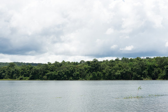 Sky, Water And Mountains Are In Phu Phan Nong, Sakon Nakhon, Thailand.