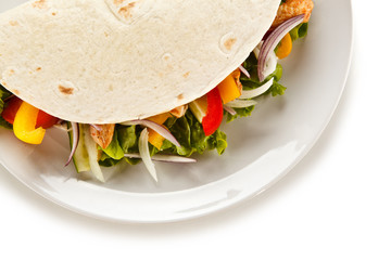 Kebabs - grilled meat and vegetables