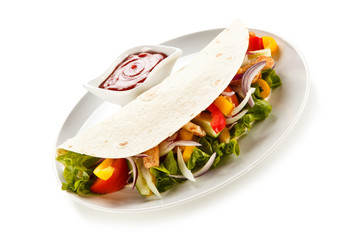 Kebabs - grilled meat and vegetables
