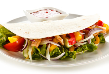 Kebabs - grilled meat and vegetables