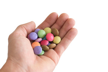 Hand mit smarties