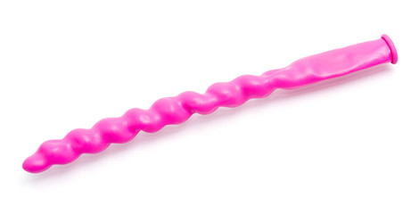 Colorful balloons without air isolated on white background