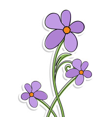 Cartoon Flowers Sticker