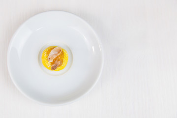 Sicilian pastry on white circular Flat