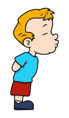 Cute Small Boy Kissing