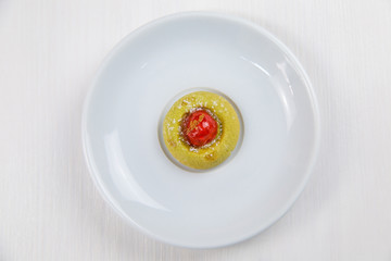 Sicilian pastry on white circular dish