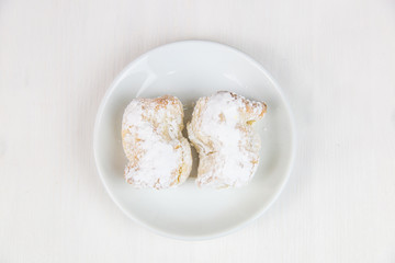 Sicilian pastry on white circular dish