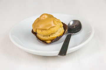 Sicilian pastry on white circular dish