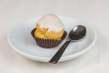 Sicilian pastry on white circular dish