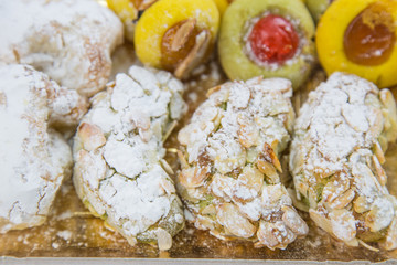 Sicilian pastry on rectangular tray
