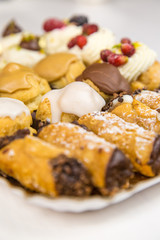 Sicilian pastry on rectangular tray