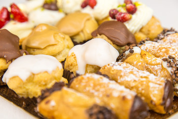 Sicilian pastry on rectangular tray