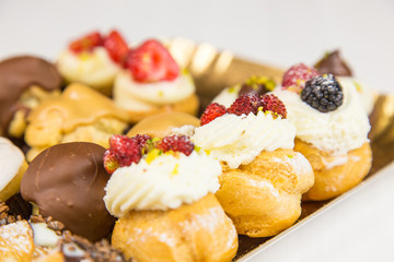 Sicilian pastry on rectangular tray