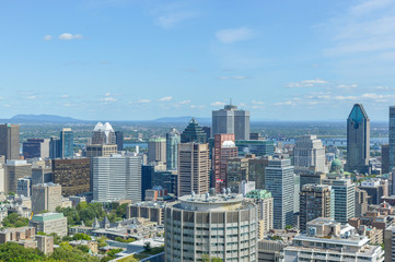 Fototapeta na wymiar Montreal Skyline in summer, Canada