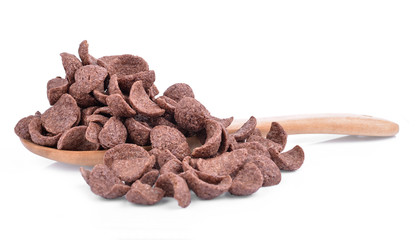 Chocolate cereal isolated on a white background