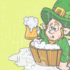 Drunk Leprechaun-Vintage Grunge Graphic