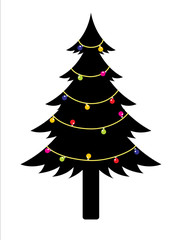 Decorative Lights Black Christmas Tree