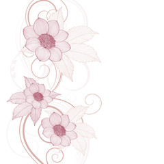 Beautiful floral background with flowers dahlia. Element for design.