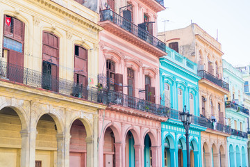 HAVANA, CUBA - APRIL 14, 2017: Authentic view of old abandoned house in Havana