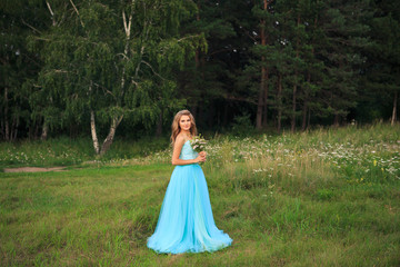 Fototapeta premium Beautiful sexy woman walk in the park
