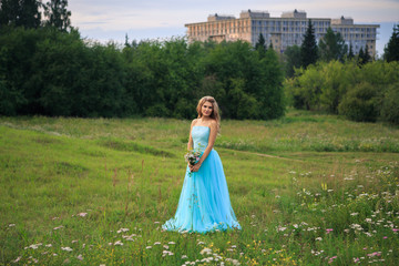 Fototapeta premium Beautiful sexy woman walk in the park