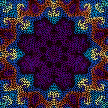 Irregular dots pattern. Seamless background. Mosaic art tile of small dots. Random circles.
