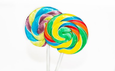 Lollipops on a white background