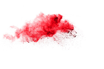 abstract multicolored powder splatted on white background,Freeze motion of color powder exploding
