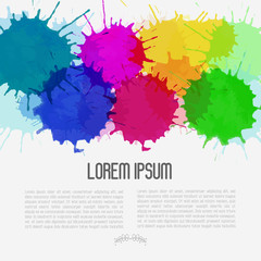Bright watercolor background with paint blots. Vector illustration.