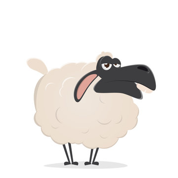 lazy cartoon sheep