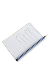 Notepad with pencil