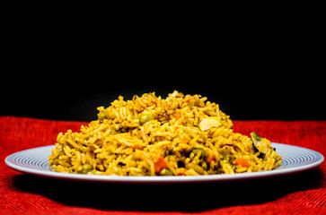 Tasty Indian food basmati rice on a plate