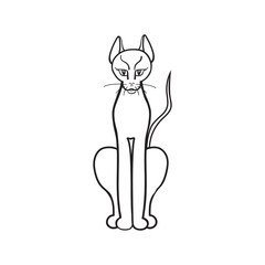 White cat. Halloween. Love for animals. Isolated on white. Illustration. Vector.