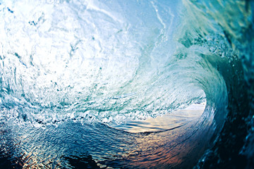 View from inside ocean wave barrel