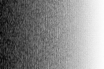 Halftone black to white irregular long circle vertical transition pattern. Vector. - obrazy, fototapety, plakaty