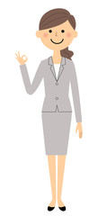 スーツの女性　OK