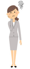 スーツの女性　困る