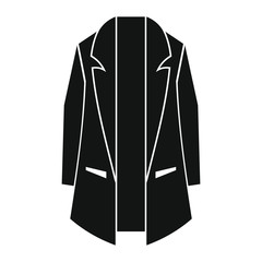 Man overcoat in black simple silhouette style icons vector illustration for design and web