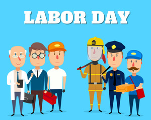 Labor day. People of different professions. Vector illustration in a flat style