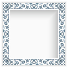 Square frame with cutout lace border