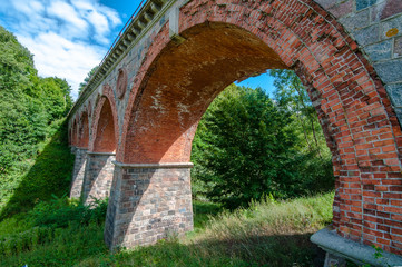 Bricks railway bridge in Bytow (Poland
