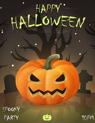 Halloween festive poster card, party invitation template