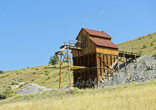 Mining remains near Creede on State Highway 149 (Silver Thread Scenic Byway), Colorado, U.S.A.