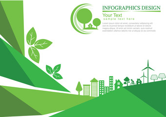 Ecology connection  concept background . Vector infographic illustration