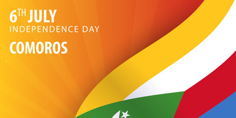 Independence day of Comoros. Flag and Patriotic Banner. Vector illustration.