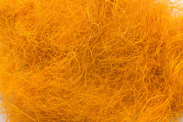Orange felted wool texture close-up